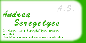 andrea seregelyes business card